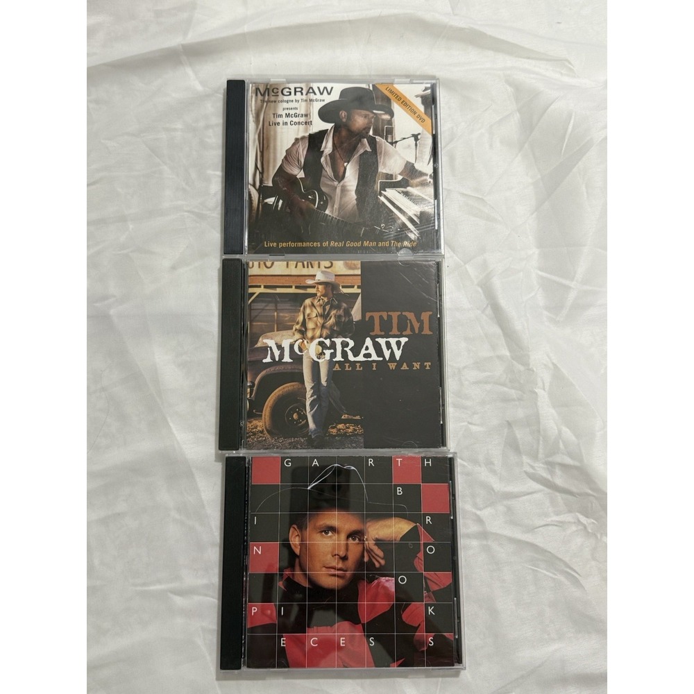LOT/3 CD"S COUNTRY TIM MCGRAW{LIVE IN CONCERT&ALL I WANT}&GARTH BROOKS:IN PIECES